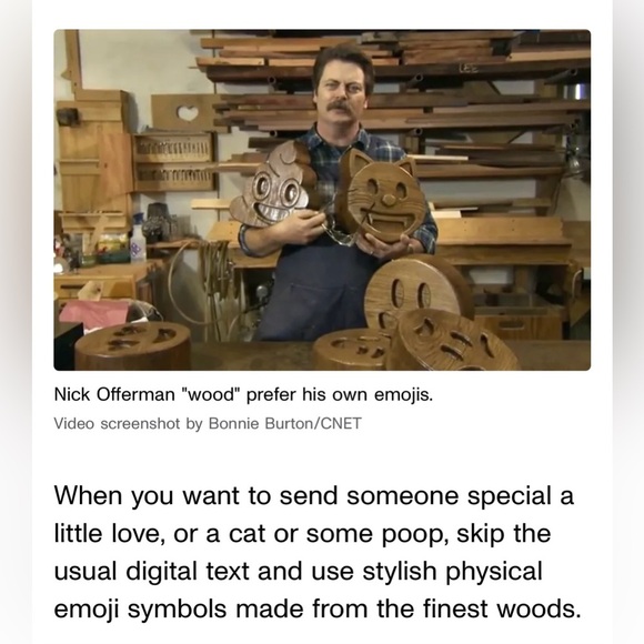 Nick Offerman Celebrity Wooden Cat Emoji Limited Edition as seen on Conan - Picture 2 of 16